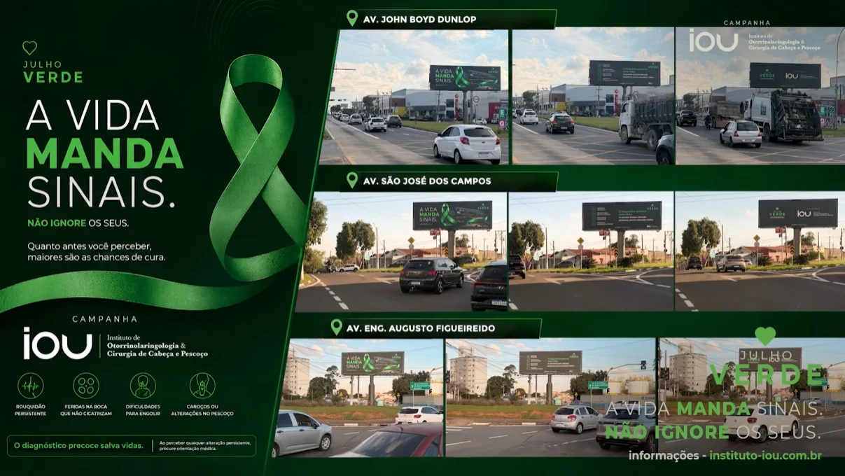 Campanha A Vida Manda Sinais em painéis digitais de Campinas